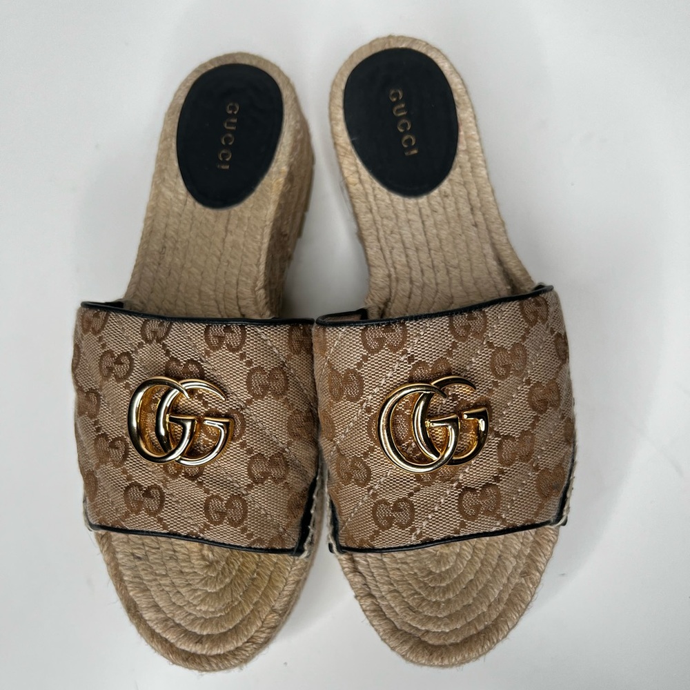❌SOLD❌ Gucci Platform Espadrille Slide Sandals